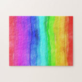 Watercolor Regenboog Strepen Legpuzzel (Horizontaal)