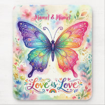 Watercolor Regenboog Vlinder "Liefde is Liefde"