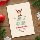 Watercolor Reindeer Christmas Greeting Card Kaart