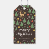 Watercolor Reindeer & Christmas Tree -  Cadeaulabel (Voorkant)