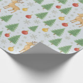 Watercolor Reindeer & Christmas Tree -  Cadeaupapier (Hoek)