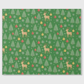 Watercolor Reindeer & Christmas Tree -  Cadeaupapier (Vlak)