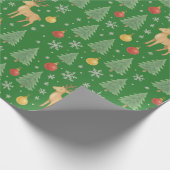 Watercolor Reindeer & Christmas Tree -  Cadeaupapier (Hoek)