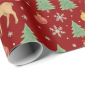 Watercolor Reindeer & Christmas Tree -  Cadeaupapier (Rol Hoek)