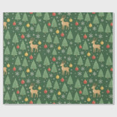 Watercolor Reindeer & Christmas Tree -  Cadeaupapier (Vlak)