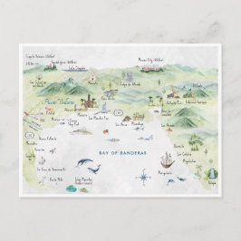 Watercolor Reisansichtkaart | Puerto Vallarta Briefkaart