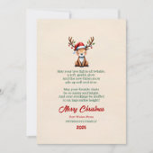 Watercolor Rendier Kerst Groetkaart Kaart (Voorkant)