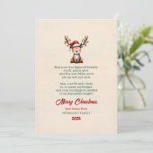 Watercolor Rendier Kerst Groetkaart Kaart (Staand voorkant)