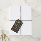 Watercolor Rendier & Kerstboom -  Cadeaulabel (Met Touw)