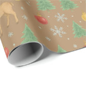 Watercolor Rendier & Kerstboom -  Cadeaupapier (Rol Hoek)
