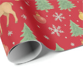 Watercolor Rendier & Kerstboom -  Cadeaupapier (Rol Hoek)
