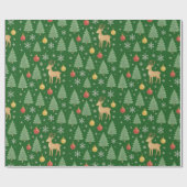 Watercolor Rendier & Kerstboom -  Cadeaupapier (Vlak)