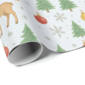 Watercolor Rendier & Kerstboom -  Cadeaupapier (Rol Hoek)