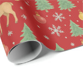 Watercolor Rendier & Kerstboom -  Cadeaupapier (Rol Hoek)