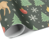 Watercolor Rendier & Kerstboom -  Cadeaupapier (Rol Hoek)