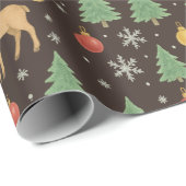 Watercolor Rendier & Kerstboom -  Cadeaupapier (Rol Hoek)