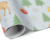 Watercolor Rendier & Kerstboom -  Cadeaupapier (Rol Hoek)