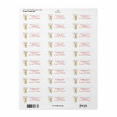 Watercolor Rendier Merry & Bright Kerstmis Etiket (Full Sheet)