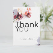 Watercolor Retro Boho Bloemen Bedankkaart (Staand voorkant)