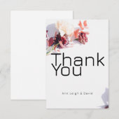 Watercolor Retro Boho Bloemen Bedankkaart (Voorkant / Achterkant)