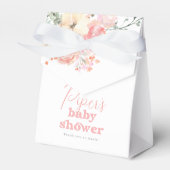 Watercolor Retro Floral Girl Baby Shower Thank You Bedankdoosjes (Voorkant Zijde)