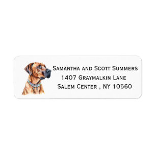 Watercolor Rhodesian Ridgeback Etiket