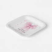 Watercolor Ribbon Coquette Party Tableware Papieren Bordje (Gebogen)