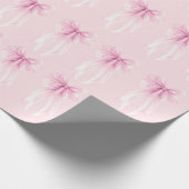 Watercolor Ribbon & Heart Coquette Gift Wrap Cadeaupapier (Hoek)