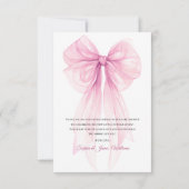 Watercolor Ribbon & Hearts Baby Shower Bedankkaart (Achterkant)