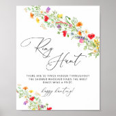 Watercolor ring jacht bruidsshower spelbord poster (Voorkant)