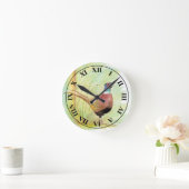 Watercolor Ring-Necked Pheasant Game Bird Ronde Klok (Huis)