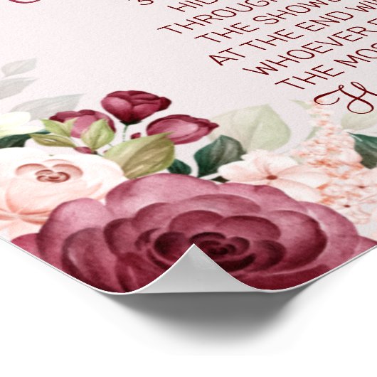 Watercolor Ring Ring bruidsdouche spelbord Poster (Hoek)