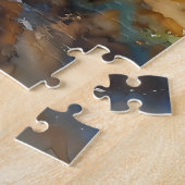 Watercolor River Horsewoman Forest Light Legpuzzel (Zijkant)