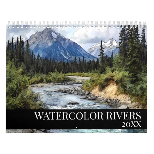 Watercolor rivier beek landschappen kalender (Hoes)