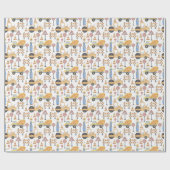 Watercolor Road Construction Theme Cadeaupapier (Vlak)