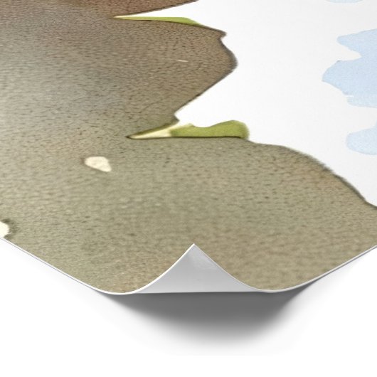 Watercolor Robin Christmas Design Poster (Hoek)