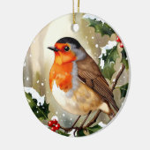 Watercolor Robin Christmas Keramisch Ornament (Links)
