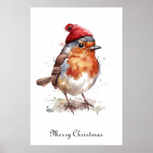 Watercolor Robin Kerst Wand Decoratie