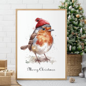 Watercolor Robin Kerst Wand Decoratie