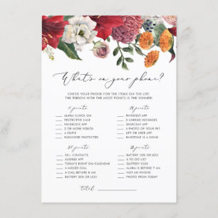 Watercolor Rode Amaryllis Vind de gast spel Informatiekaartje