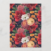 Watercolor Rode Amaryllis Vind het gast spel Informatiekaartje (Achterkant)