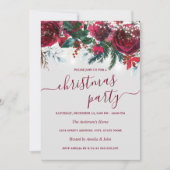 Watercolor Rode Bloem Kerstfeest Kaart (Voorkant)
