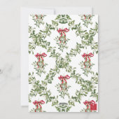 Watercolor Rode Boog Mistletoe Guirlande Foto Feestdagenkaart (Achterkant)