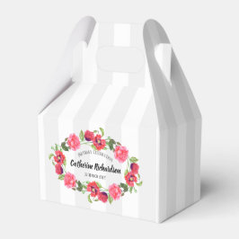 Watercolor Rode en Roze Bloemen Krans Ontwerp Bedankdoosjes