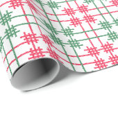 Watercolor Rode & Groene Kersttegels Cadeaupapier (Rol Hoek)