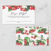 Watercolor Rode Kersen Slinger Luier Raffle Kaart Visitekaartje (Voorkant / Achterkant)