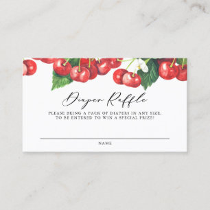 Watercolor Rode Kersen Slinger Luier Raffle Kaart Visitekaartje