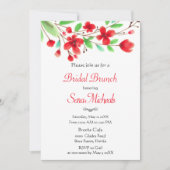 Watercolor Rode Kersenbloesem Bruids Brunch  Kaart (Voorkant)