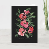 Watercolor rode kerstbloemen ontwerp Kaart (Voorkant)