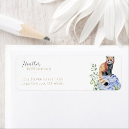 Watercolor Rode Panda Etiket